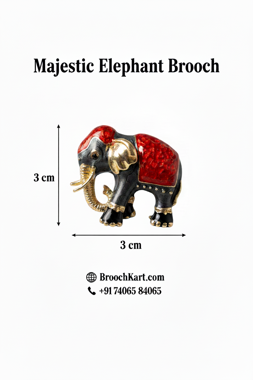 Majestic Elephant Brooch Product Graphic