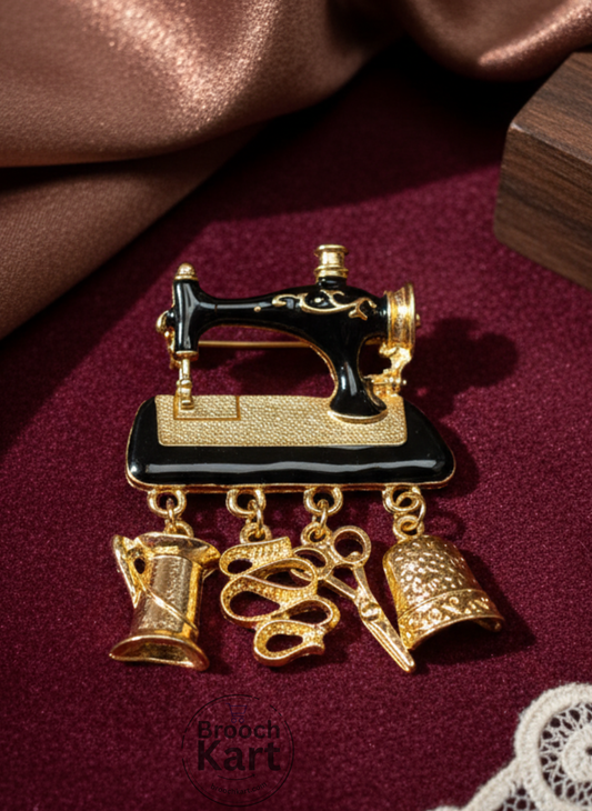 Sewing Machine & Tools Brooch