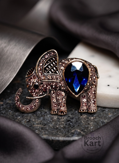 Crystallic Elephant Brooch