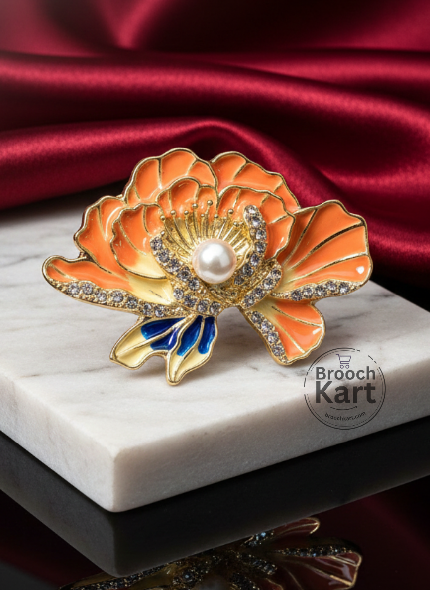 Petal Pearl Flower Brooch