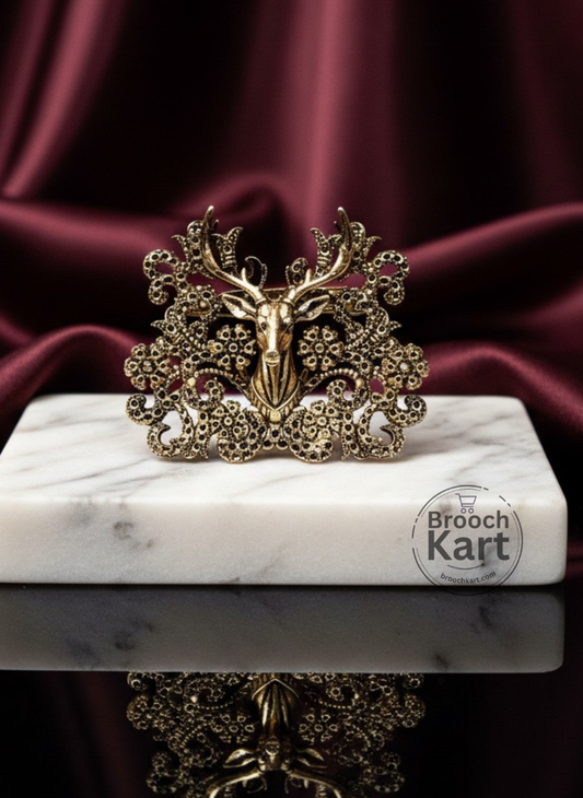 Golden Deer Brooch