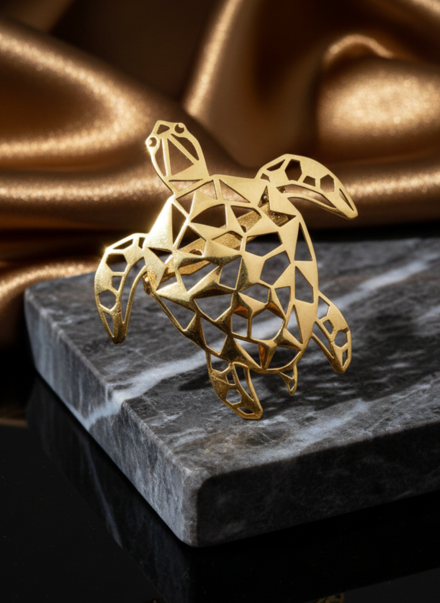 Golden Turtle Brooch