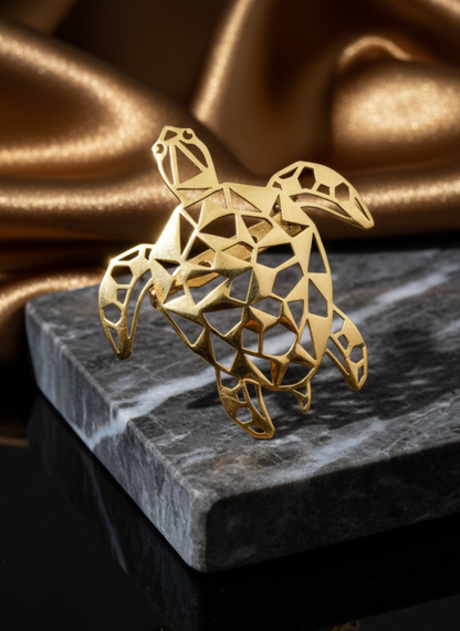 Golden Turtle Brooch