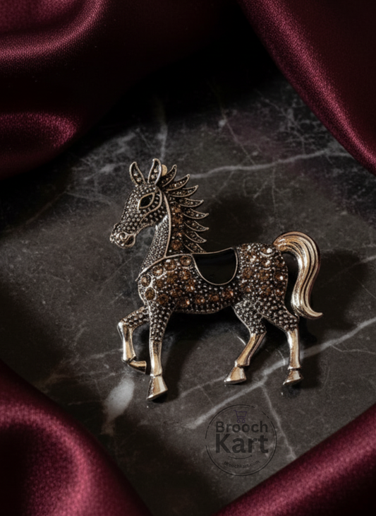 Silver Horse Brooch