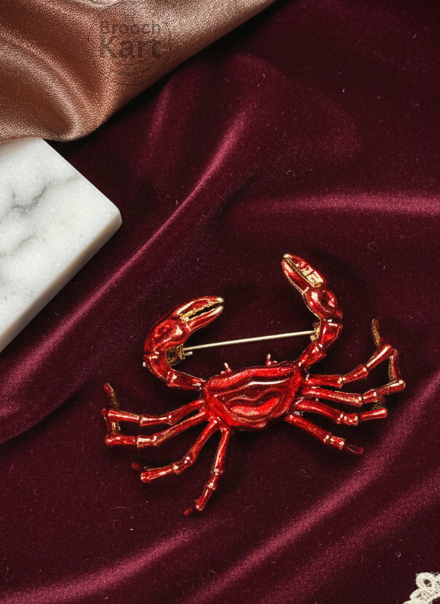 Red Crab Brooch