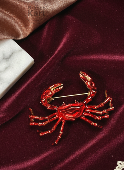 Red Crab Brooch