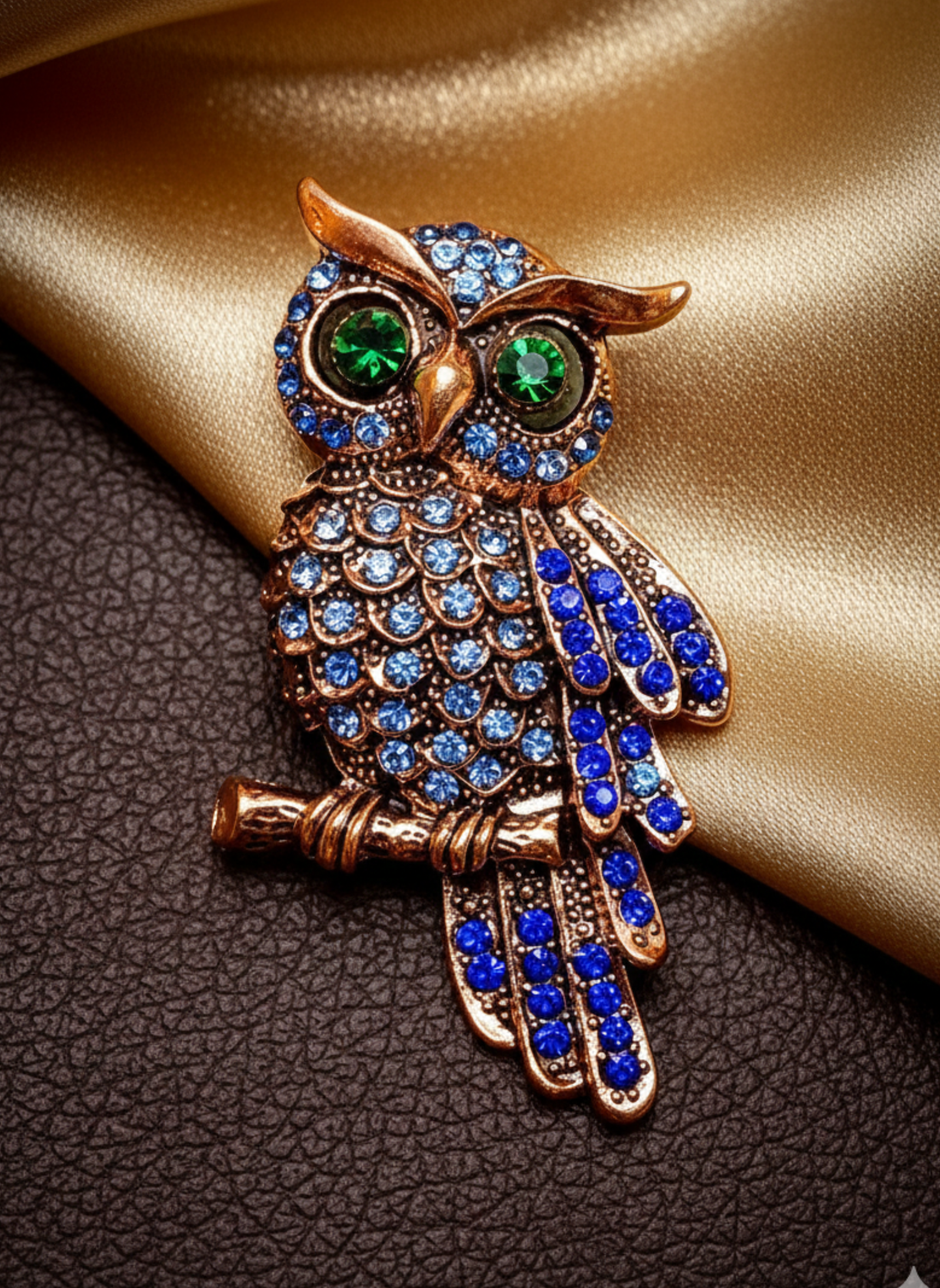 Crystal Eyed Owl Brooch