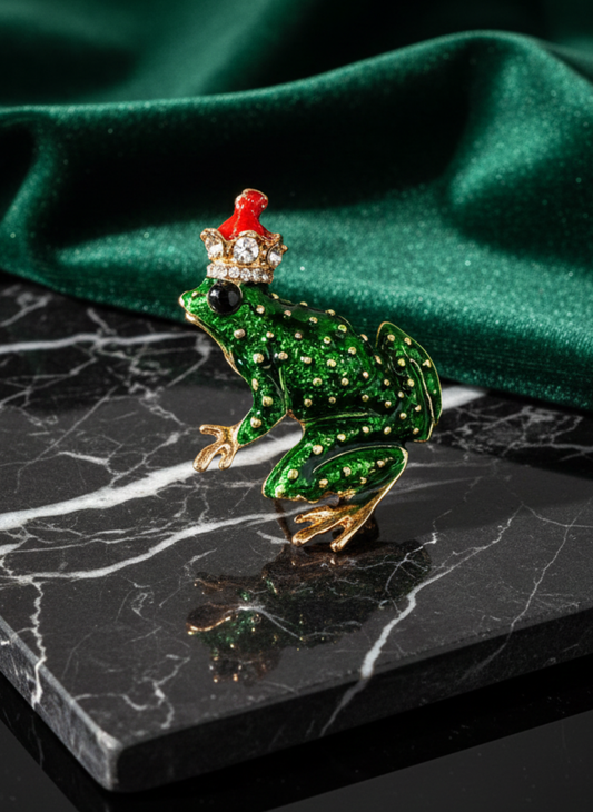 Cute Cap Frog Brooch