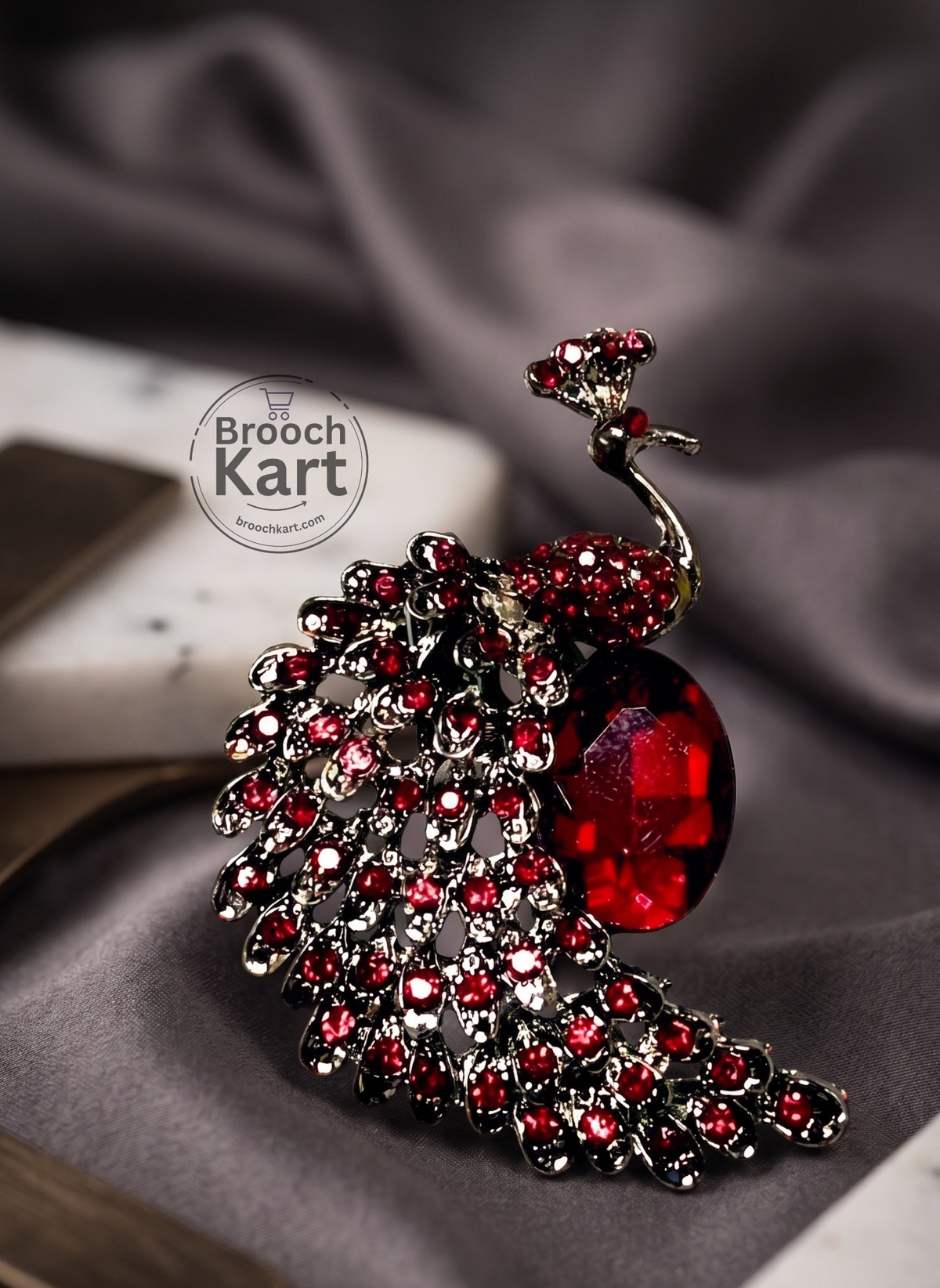 Splendid Peacock Brooch