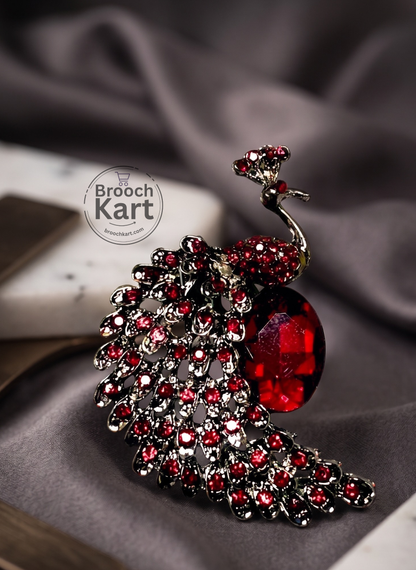 Splendid Peacock Brooch