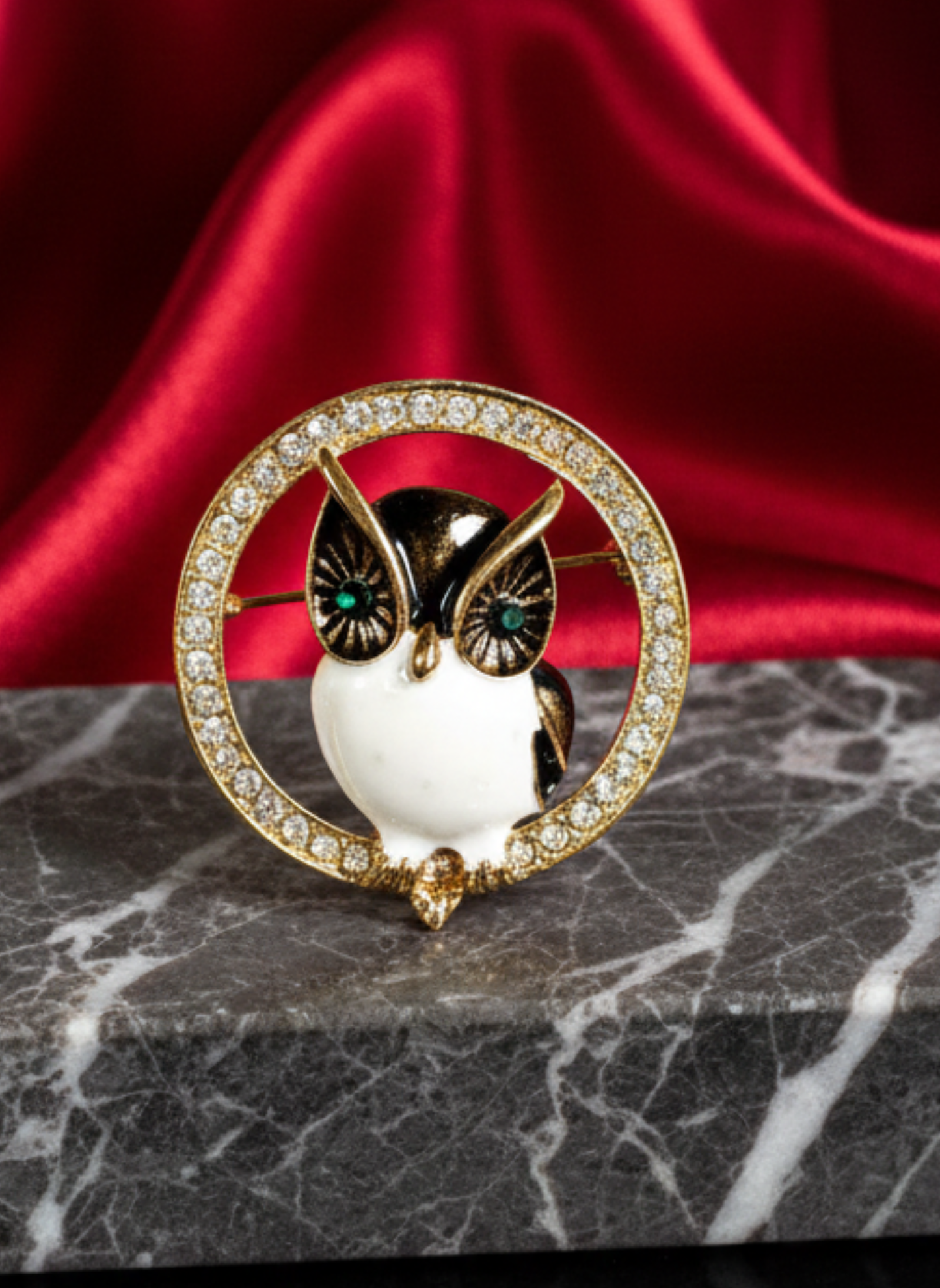 Golden Circle Owl Brooch