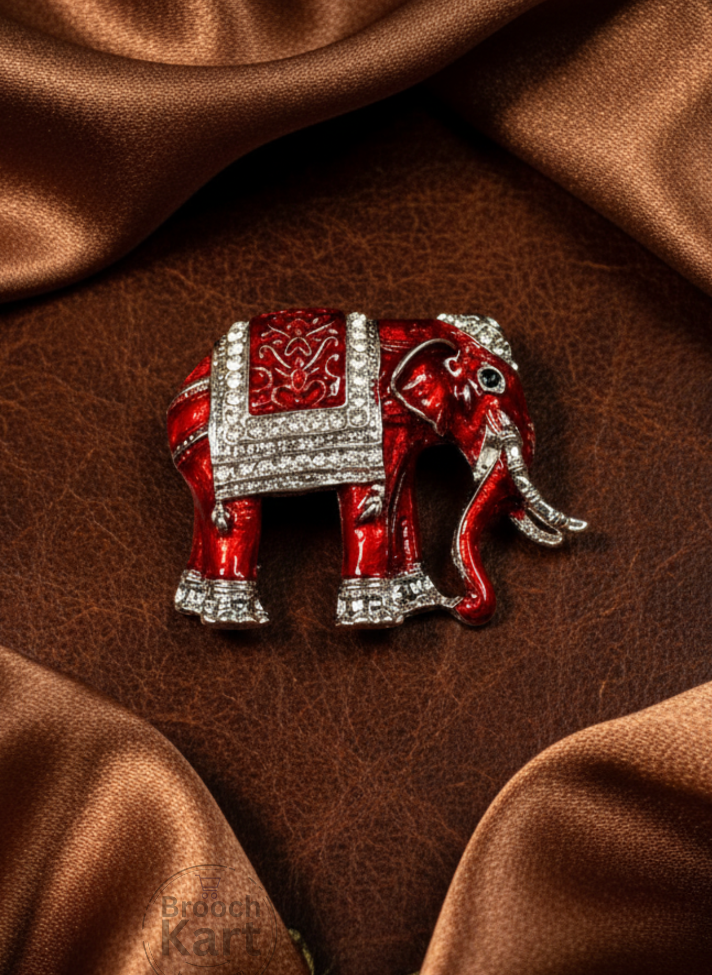Red Gala Elephant Brooch