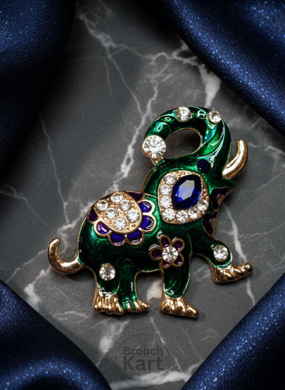 Trumpeting Elephant Brooch