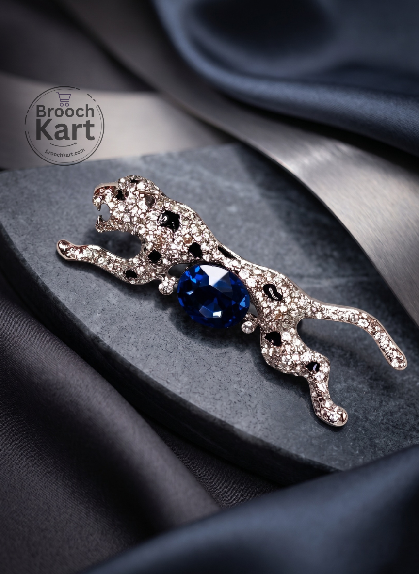 Leaping Leopard Brooch