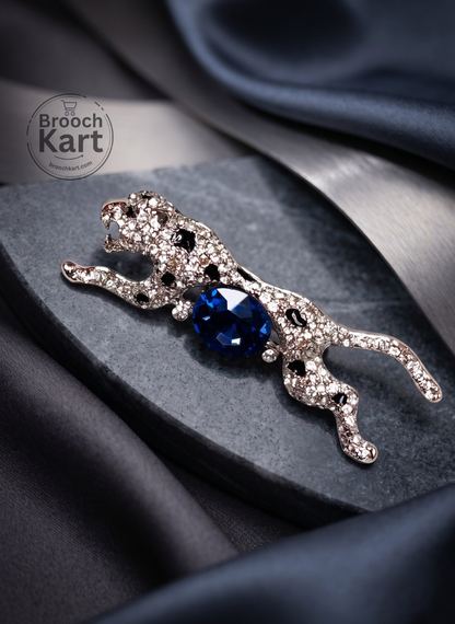 Leaping Leopard Brooch