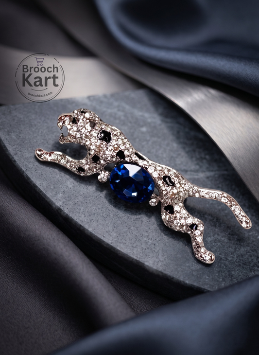 Leaping Leopard Brooch