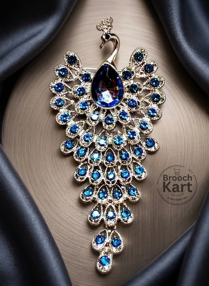 Feathery Peacock Brooch