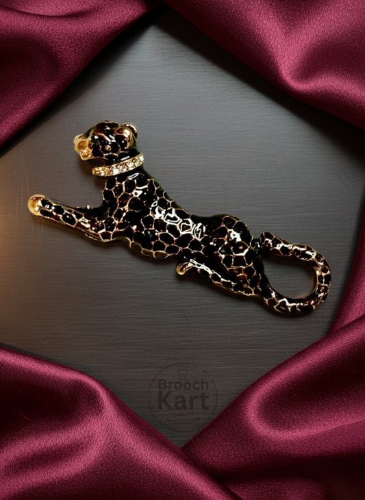 Black Leopard Brooch