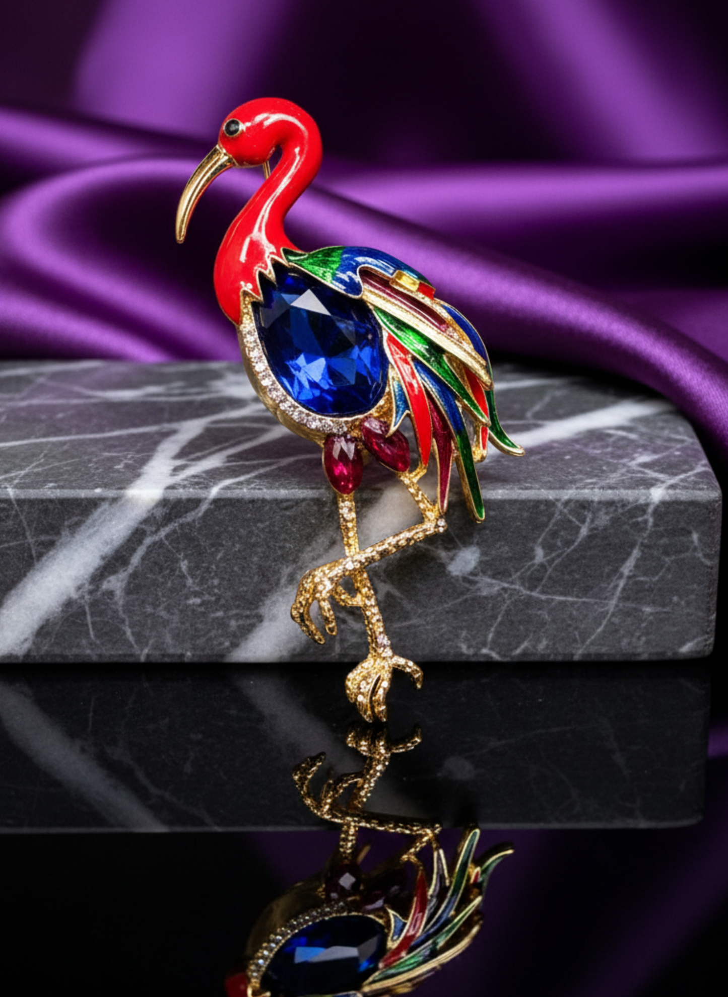 Gigantic Crane Brooch