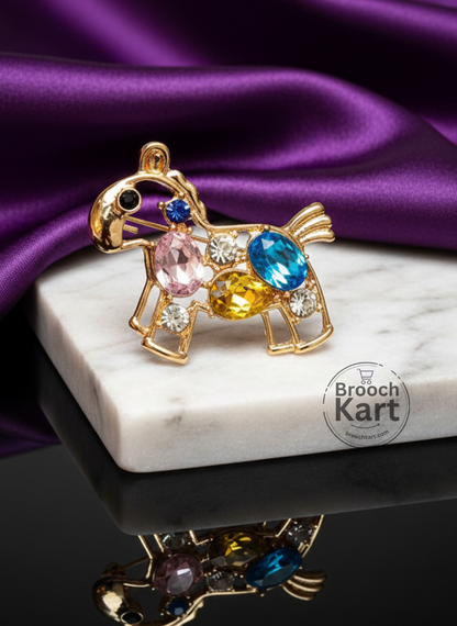 Crystal Cute Pony Brooch