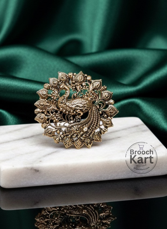 Peacock Leaves Brooch