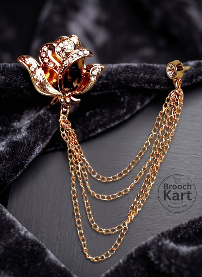 Flower Chain Lapel Pin  Brooch