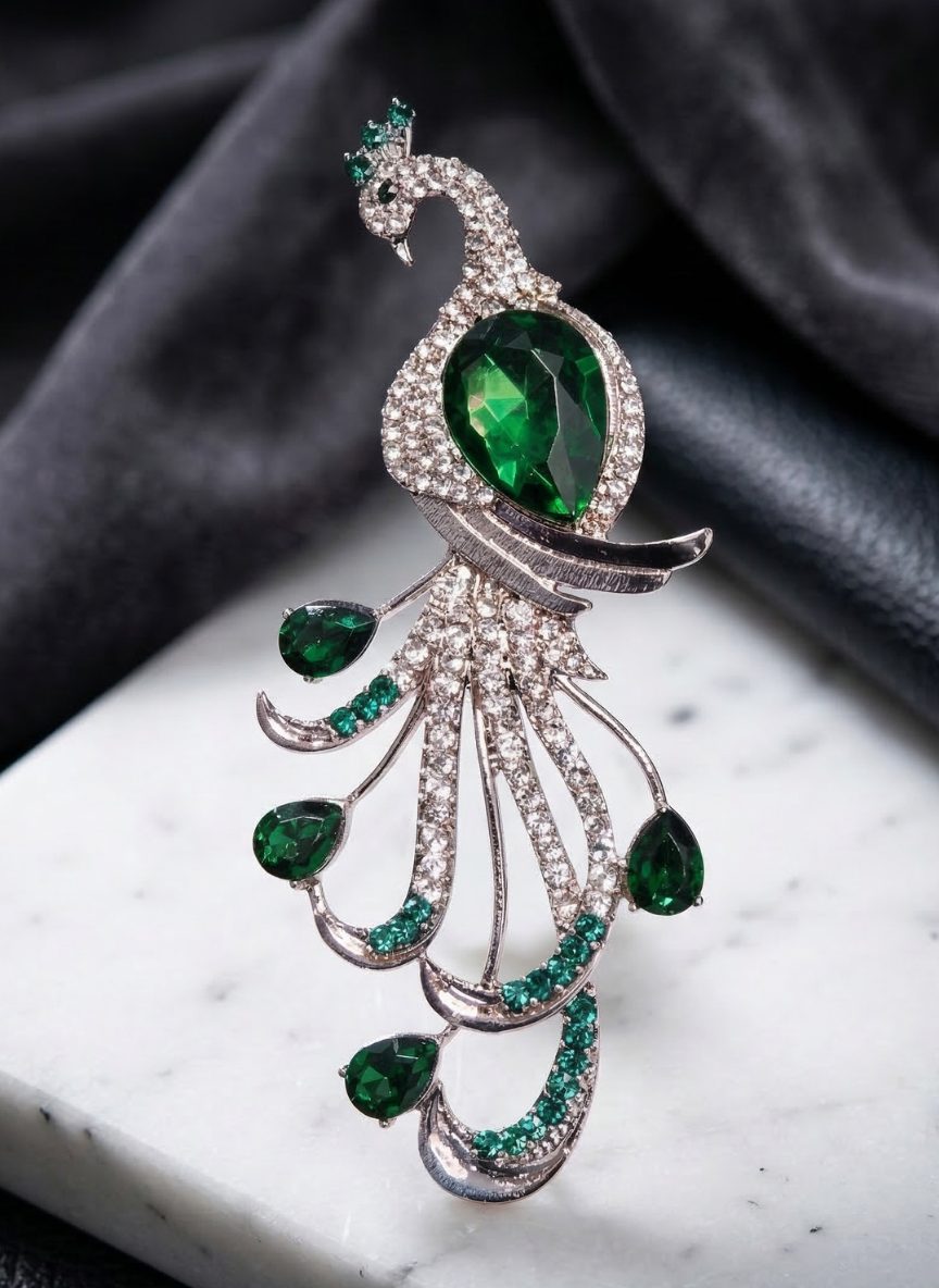 Elegant Peacock Brooch