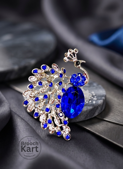 Feathery Peacock Brooch