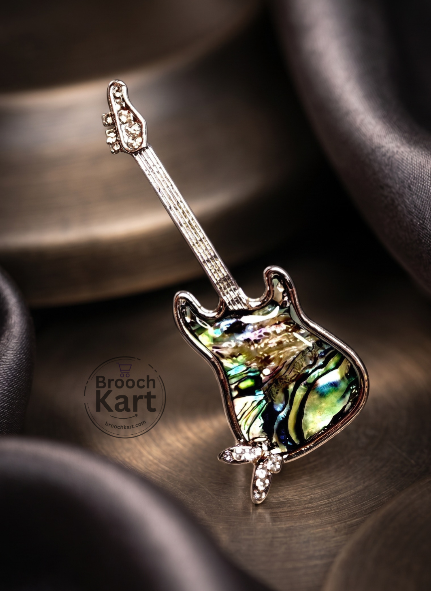 Mother of Pearl Guitar Brooch