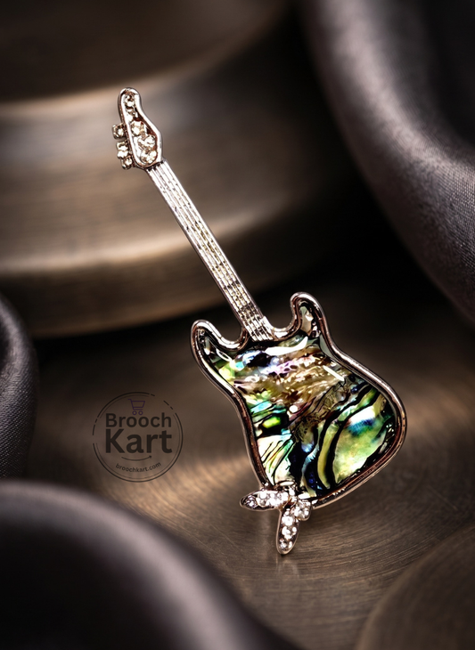 Mother of Pearl Guitar Brooch