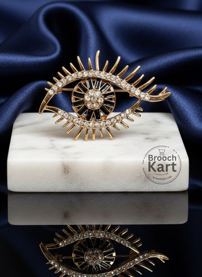 Evil Eye Crystal Black Brooch