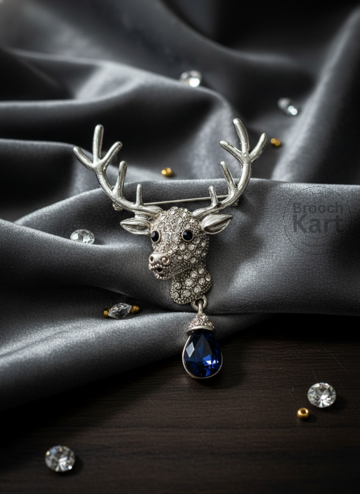 Silver Deer Brooch