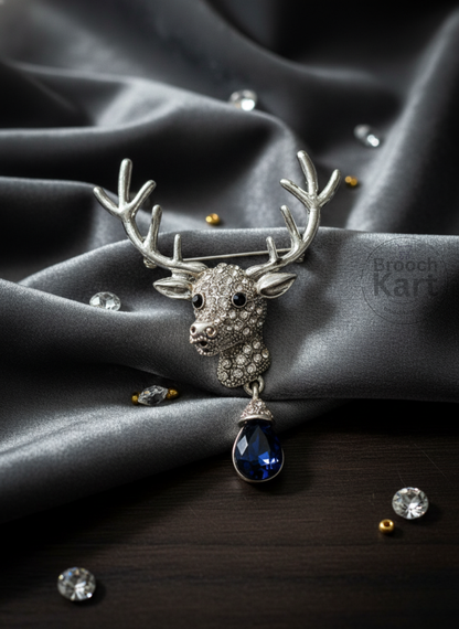 Silver Deer Brooch
