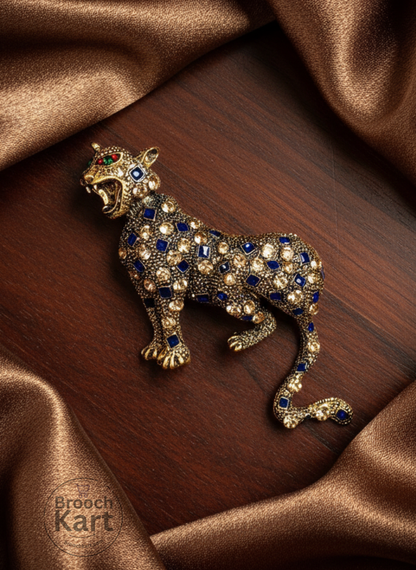 Fiery Leopard Brooch