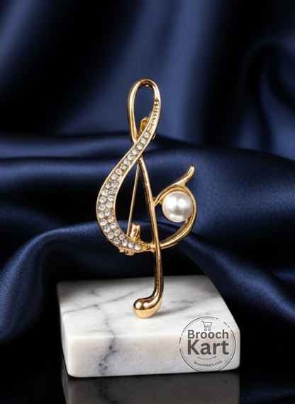 Pearl Musical Note Brooch