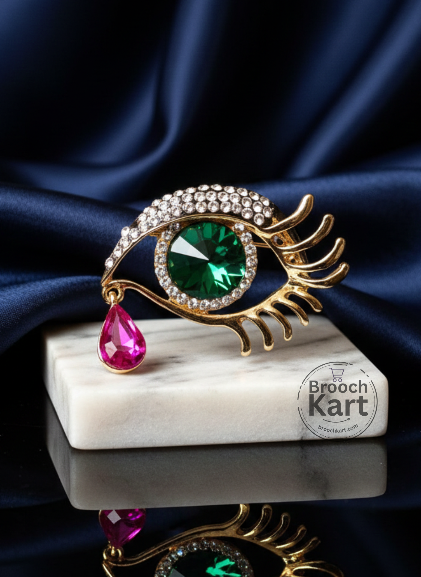 Evil Eye Crystal Brooch