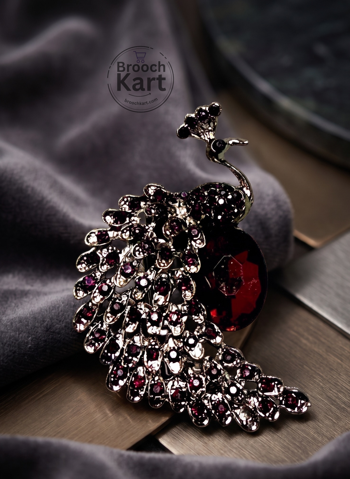 Splendid Peacock Brooch