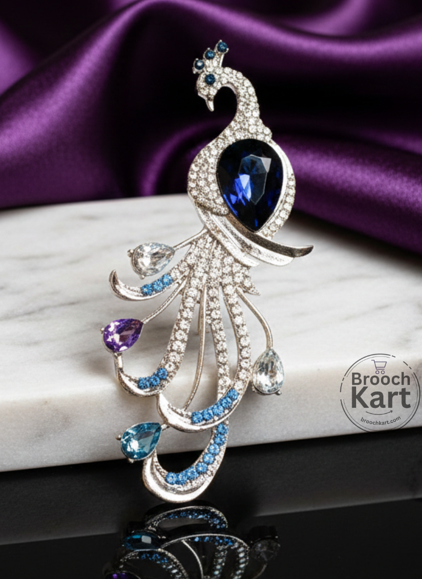 Elegant Peacock Brooch