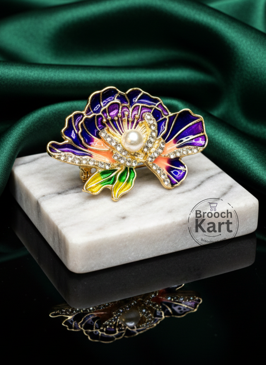 Petal Pearl Flower Brooch