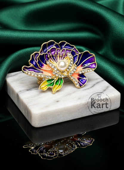 Petal Pearl Flower Brooch