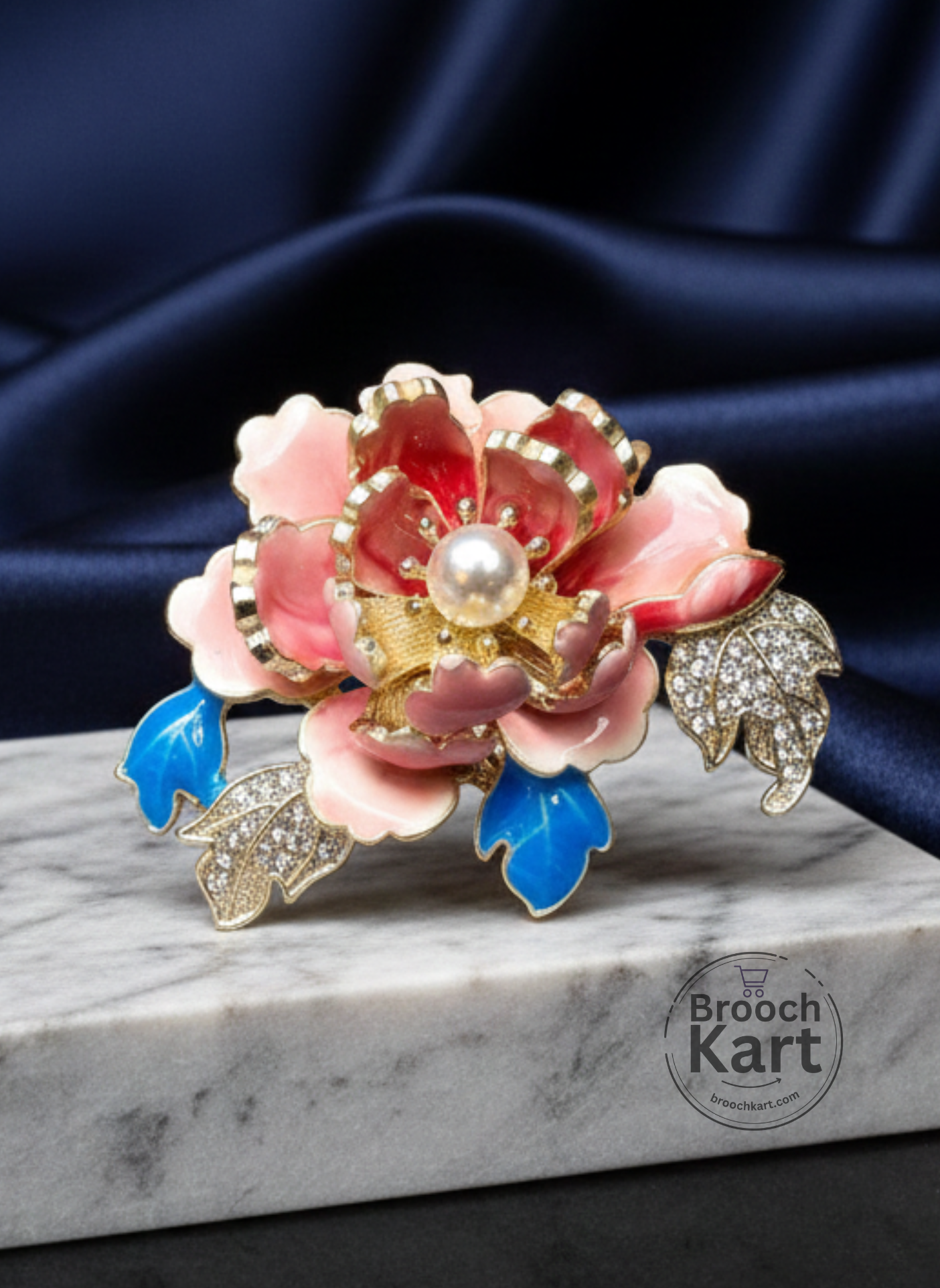 Royal Peony Flower Brooch