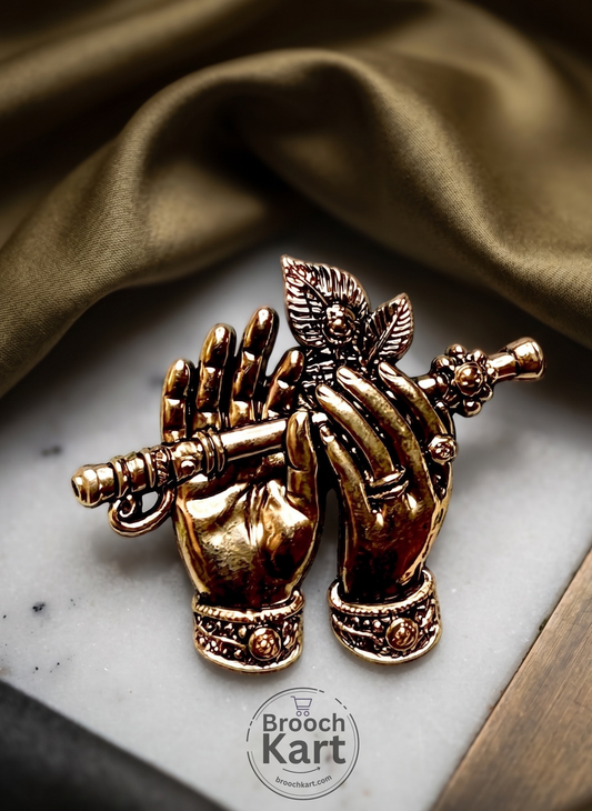 Krishna Hands with Flute  Air Light Series Brooch