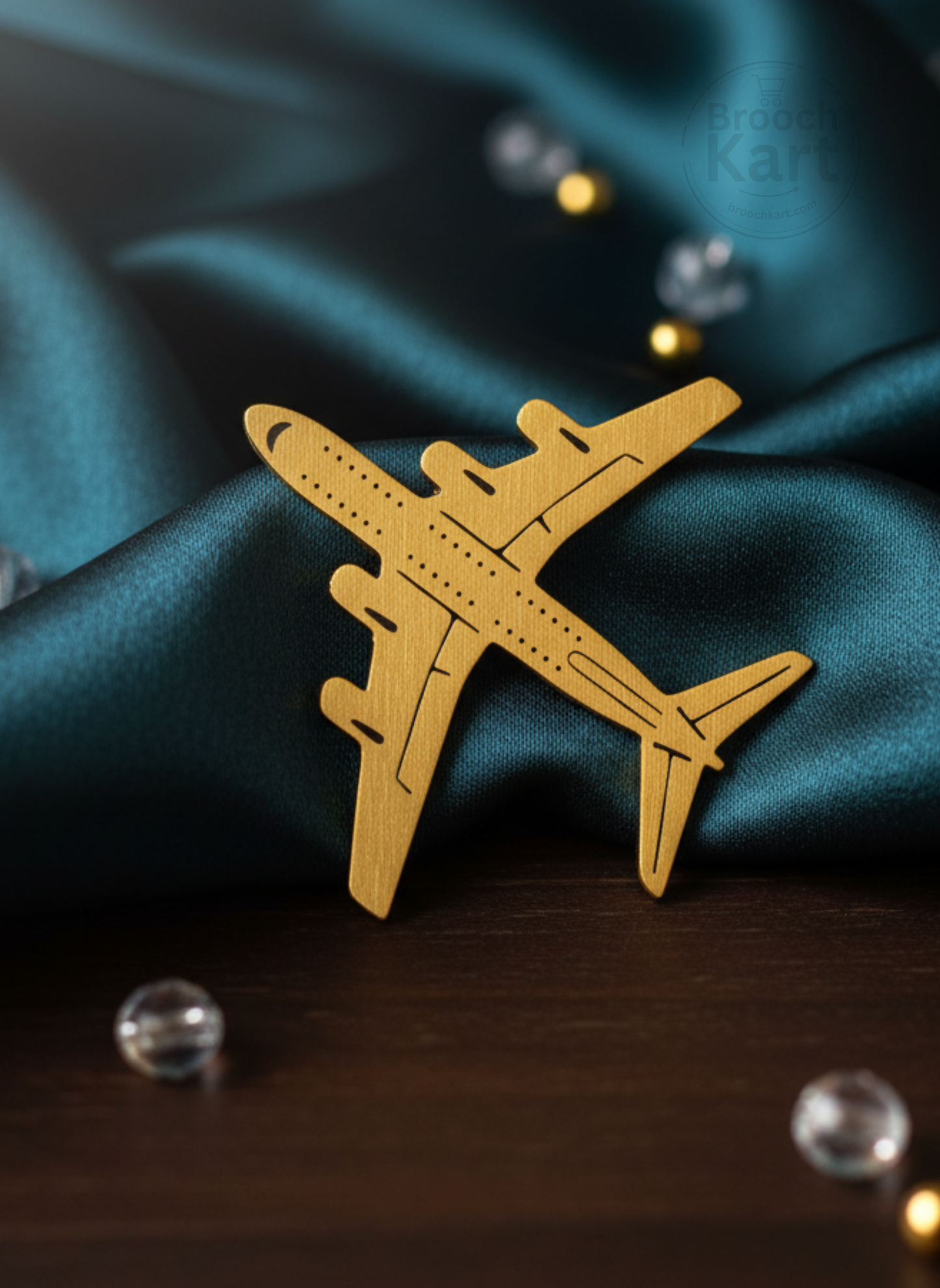 Golden Aeroplane Brooch