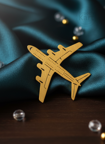 Golden Aeroplane Brooch