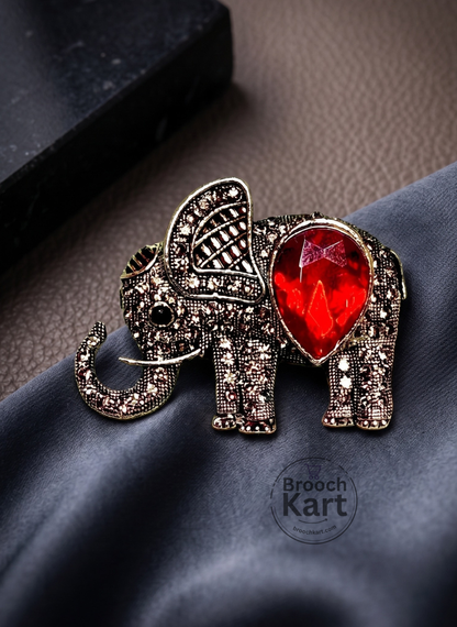Crystallic Elephant Brooch