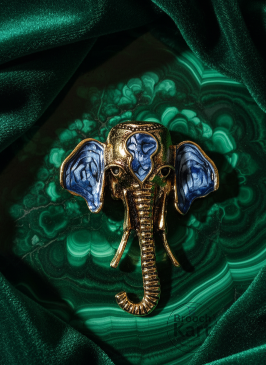 Elephant Face Brooch