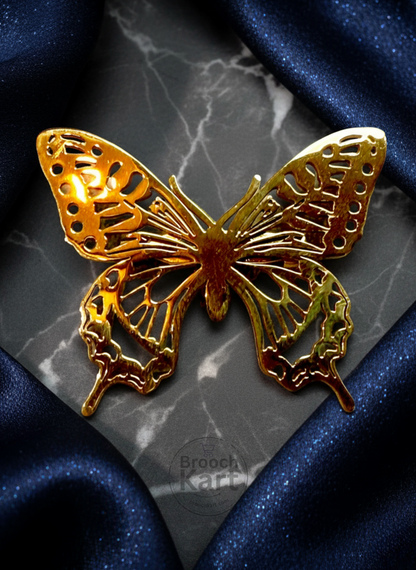 Golden Cuts Butterfly Brooch