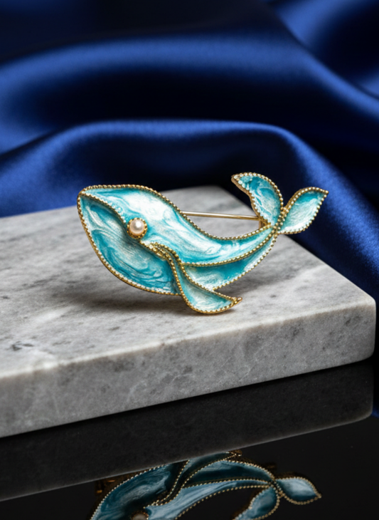 Blue Whale Brooch