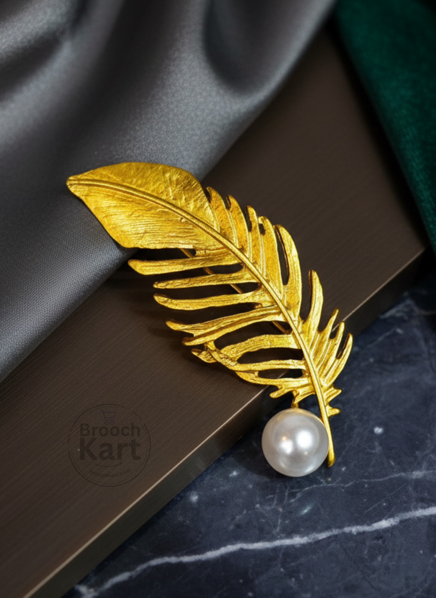 Golden Feather Brooch