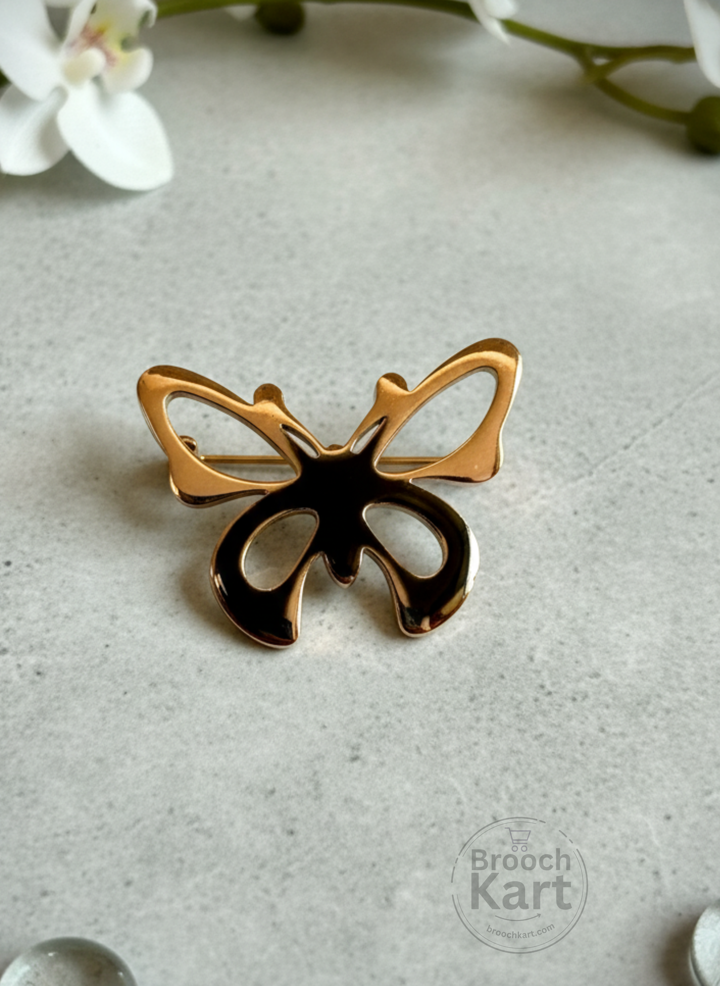 Steel Butterfly Brooch